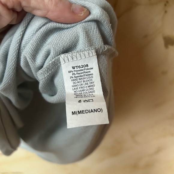 NWT Watermelon Dusty Blue & Seafoam Cold Shoulder Top | Cutout Sleeve | M - Picture 4 of 7